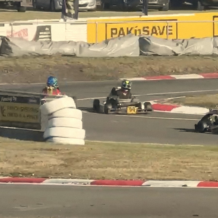 Chasing through the infield section at Wigram